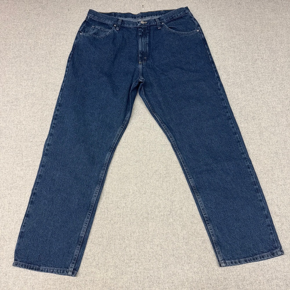 Wrangler Jeans Five Star Relaxed Fit 38x32 Dark Wash Blue Premium Denim 9760WDR
